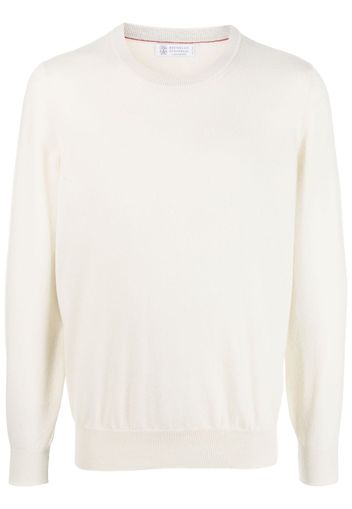 Brunello Cucinelli ribbed-knit crew neck jumper - Toni neutri