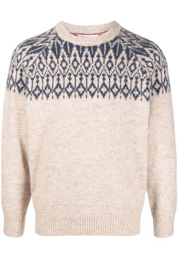 Brunello Cucinelli patterned-knit crew-neck jumper - Toni neutri