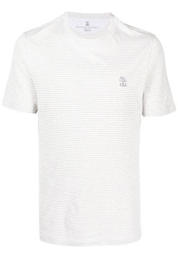 Brunello Cucinelli T-shirt a righe - Bianco