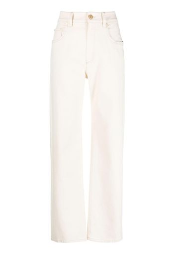 Brunello Cucinelli high-waisted straight-leg trousers - C8368 BEIGE