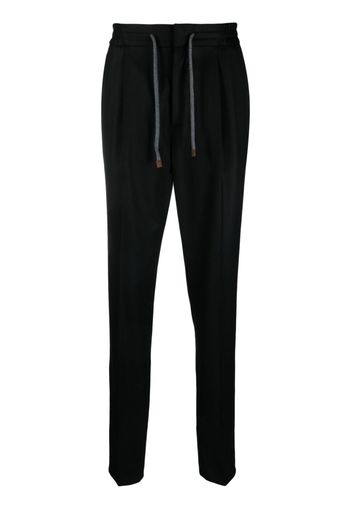 Brunello Cucinelli Pantaloni dritti con coulisse - Nero