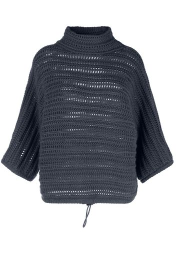 Brunello Cucinelli open-knit cashmere pullover - Blu