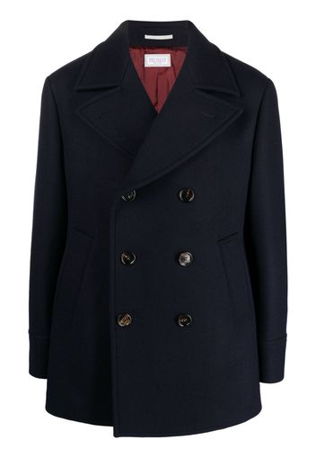 Brunello Cucinelli double-breasted cashmere coat - Blu