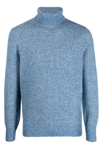 Brunello Cucinelli roll-neck wool-blend jumper - Blu