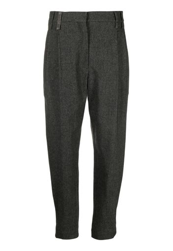 Brunello Cucinelli Monili-embellished tapered trousers - Grigio