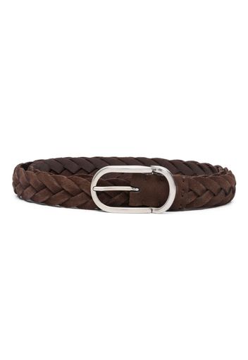 Brunello Cucinelli braided buckle belt - Marrone