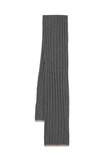 Brunello Cucinelli ribbed cashmere scarf - Grigio