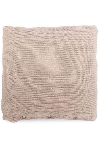 Brunello Cucinelli sequin-embellished ribbed-knit cushion - Toni neutri