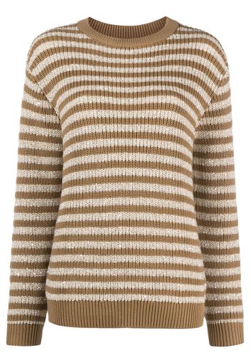 Brunello Cucinelli striped knitted jumper - Toni neutri