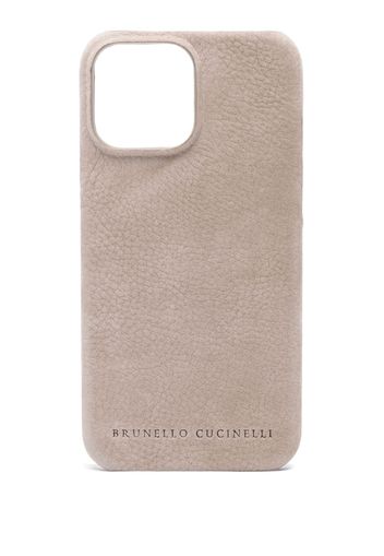 Brunello Cucinelli logo-debossed iPhone 14 Pro Max case - Grigio