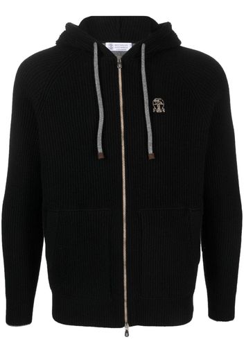 Brunello Cucinelli hooded cashmere jacket - Nero