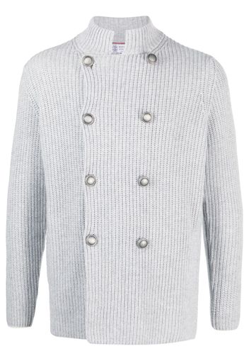 Brunello Cucinelli double-breasted virgin-wool blend cardigan - Grigio