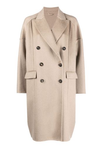 Brunello Cucinelli double-breasted cashmere coat - Toni neutri