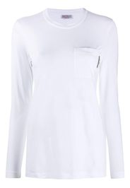 one pocket crew neck top