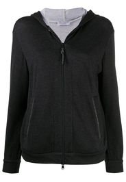 zipped long-sleeved hoodie