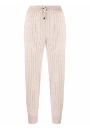 Brunello Cucinelli cable-knit drawstring trousers - Toni neutri