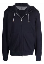 Brunello Cucinelli drawstring hooded sweatshirt - Blu