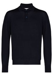 Brunello Cucinelli BRUNELLO KNIT LS POLO BLU