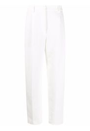 Brunello Cucinelli linen-cotton tapered trousers - Bianco