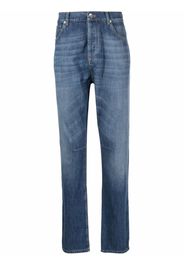 Brunello Cucinelli Jeans dritti con effetto schiarito - Blu