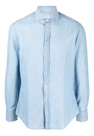 Brunello Cucinelli plain button-down shirt - Blu