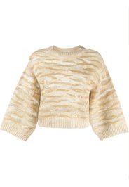 Brunello Cucinelli sequin-embellished cropped jumper - Toni neutri