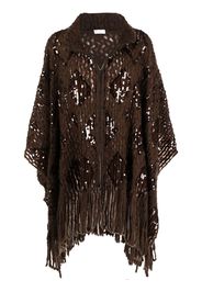 Brunello Cucinelli Cardigan con paillettes - Marrone