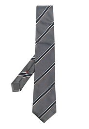 Brunello Cucinelli stripe-print satin tie - Grigio