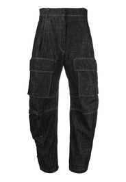 Brunello Cucinelli Jeans modello cargo a vita alta - Nero