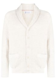 Brunello Cucinelli ribbed cotton-linen cardigan - Toni neutri