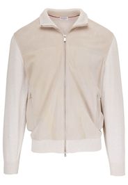 Brunello Cucinelli zip-up suede jacket - Toni neutri