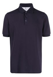 Brunello Cucinelli cotton short-sleeved polo shirt - Blu