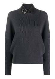 Brunello Cucinelli mock-neck cashmere jumper - Grigio