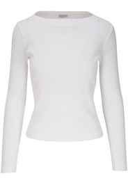 Brunello Cucinelli T-shirt a coste - Bianco