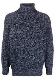 Brunello Cucinelli mélange high-neck thick-knit jumper - Blu