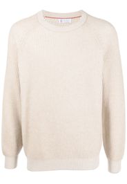 Brunello Cucinelli ribbed-knit cashmere sweatshirt - Toni neutri