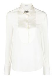 Brunello Cucinelli Monili-embellishment silk top - Bianco