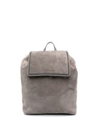 Brunello Cucinelli Zaino con logo goffrato - Grigio