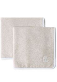 Brunello Cucinelli logo-embroidered towel (set of two) - Toni neutri