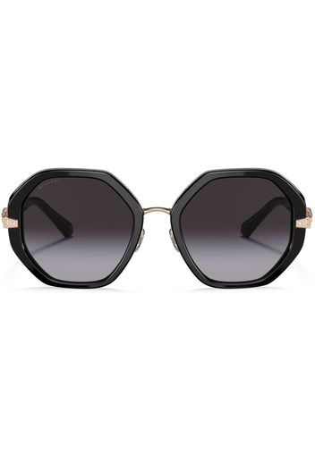 Bvlgari round-frame tinted sunglasses - Nero