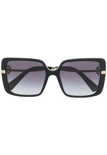 Bvlgari flower-embellished oversize-frame sunglasses - Nero