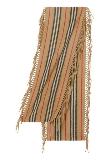 fringed Icon stripe scarf