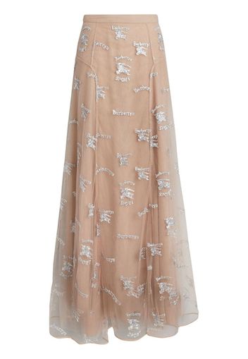 Equestrian Knight Embroidered Tulle Skirt