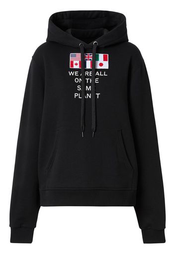 flag appliqué hoodie