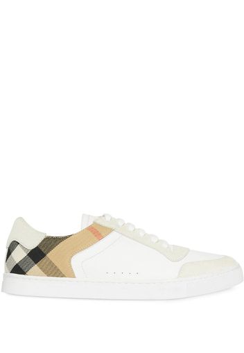 Leather, Suede and House Check Sneakers