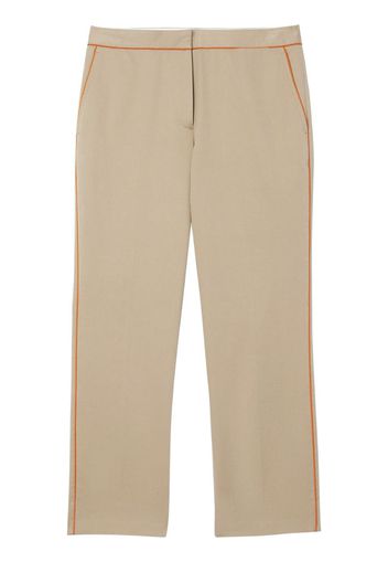 contrasting trim cropped trousers