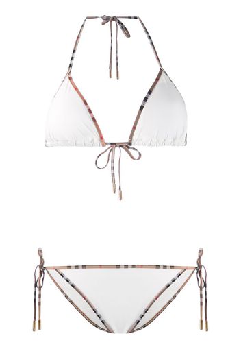 Burberry Vintage Check-trim bikini - WHITE