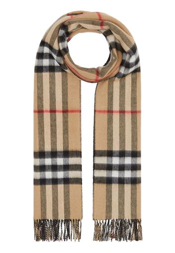 reversible check cashmere scarf