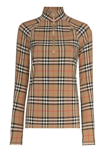 Burberry Vintage Check high-neck top - Toni neutri