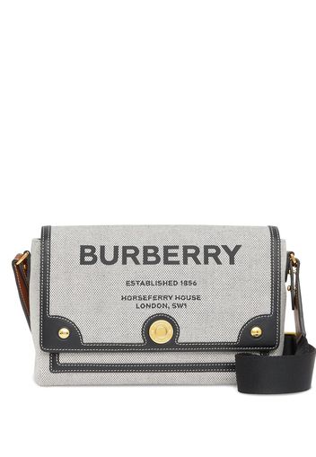 Burberry Note Horseferry-print canvas crossbody bag - Nero